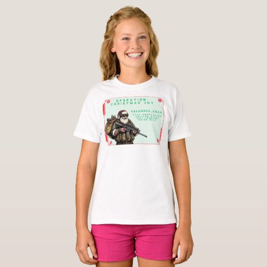 おもしろい軍隊/クリスマスサンタ Tシャツ (正面フル)