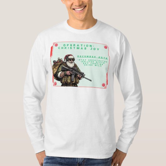 おもしろい軍隊/クリスマスサンタ Tシャツ (正面)
