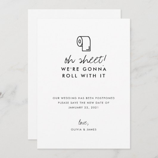 おもしろい転がシートの延納結婚を伴う 案内状 (正面/裏面)