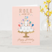 おもしろい転がCOVID Itトイレ紙お誕生日ケーキ カード (黄色い花)