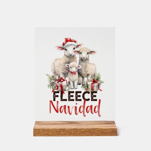 おもしろい農園クリスマス羊のワードアート アクリルサイン (正面)