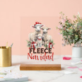 おもしろい農園クリスマス羊のワードアート アクリルサイン (ウェディング)