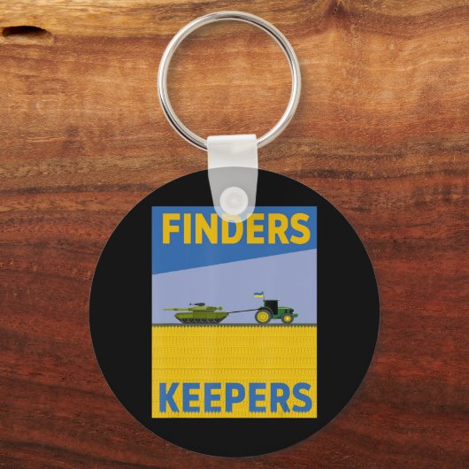 おもしろい農家トラクターウクライナ国旗のサポートファインダーズキー キーホルダー (正面)
