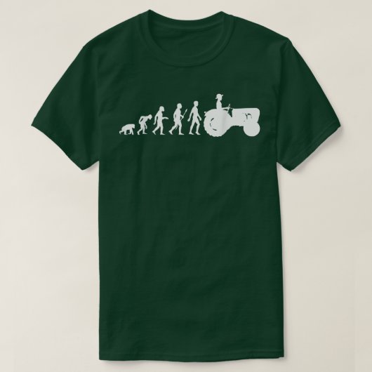 おもしろい農家進化デザインオンザファーム Tシャツ (デザイン正面)