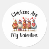 おもしろい農家 – 男性女性チキンは私のバレンタイン ラウンドシール (正面)