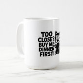 「おもしろい近すぎた？買お前に夕食だ！」 車 コーヒーマグカップ (正面左)