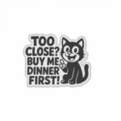 「おもしろい近すぎた?買お前に夕食だ!」 車 シール (正面)