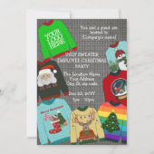 おもしろい追加ロゴの醜いセーター会社のクリスマスパーティー 招待状 (正面)