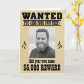 おもしろい追加顔、文字カウボーイ指名ポスター カード (黄色い花)