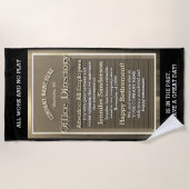 おもしろい退リラックス金とおもしろい ビーチタオル (正面)