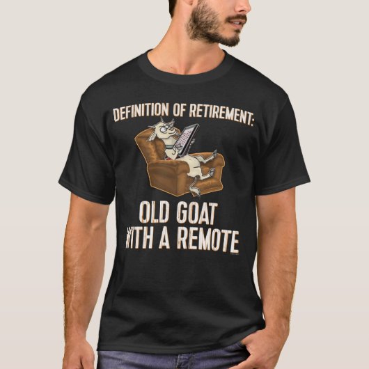 おもしろい退役古いヤギとリモート定義 Tシャツ (正面)
