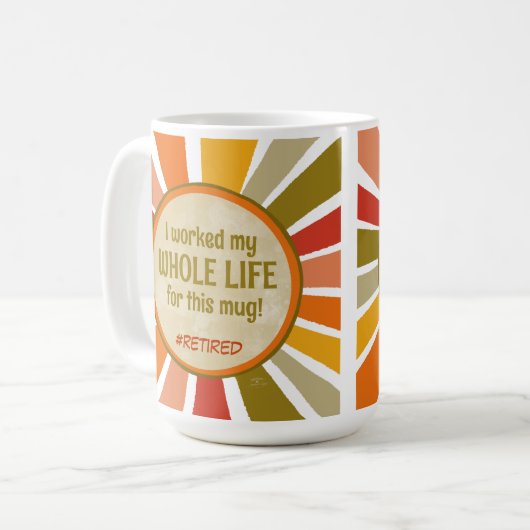 おもしろい退職したスタイリッシュカラフルモダン引用文 コーヒーマグカップ (正面左)