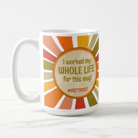 おもしろい退職したスタイリッシュカラフルモダン引用文 コーヒーマグカップ (左)