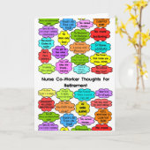 おもしろい退職したナースギフト同僚の考え カード (黄色い花)