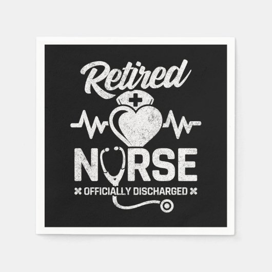 おもしろい退職したナース冗談の看護 スタンダードカクテルナプキン (正面)