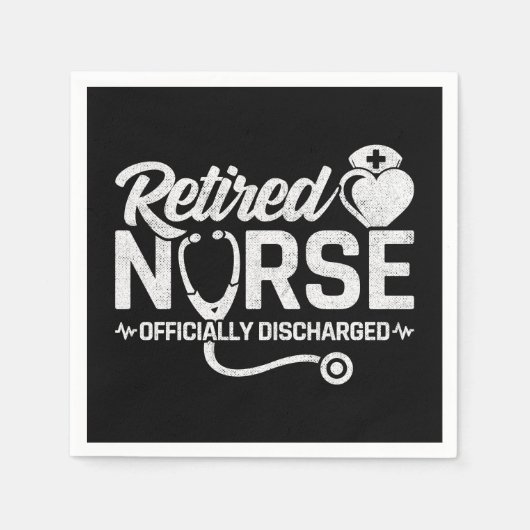 おもしろい退職したナース冗談の看護 スタンダードカクテルナプキン (正面)