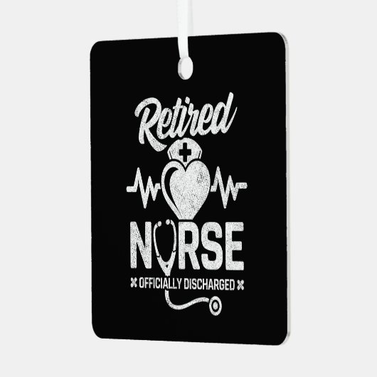おもしろい退職したナース冗談の看護 メタルオーナメント (正面左)