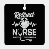 おもしろい退職したナース冗談の看護 メタルオーナメント (裏面)