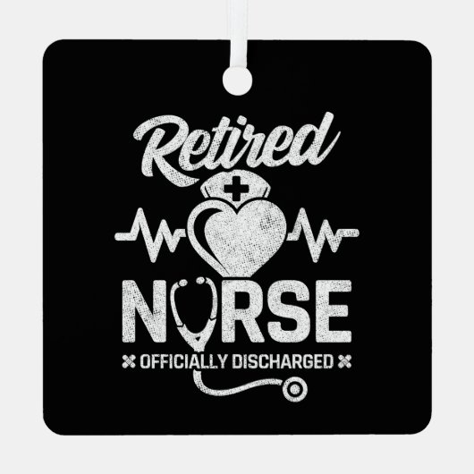 おもしろい退職したナース冗談の看護 メタルオーナメント (裏面)
