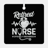 おもしろい退職したナース冗談の看護 メタルオーナメント (正面)
