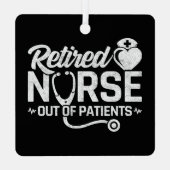 おもしろい退職したナース冗談の看護 メタルオーナメント (裏面)