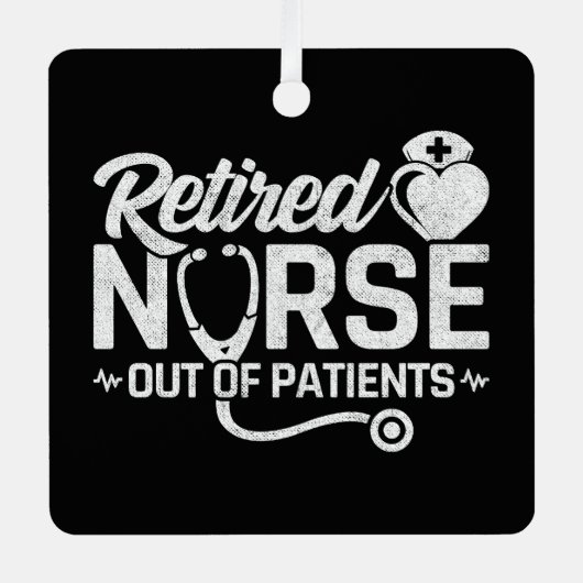 おもしろい退職したナース冗談の看護 メタルオーナメント (正面)