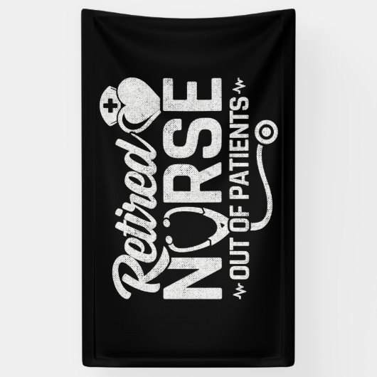 おもしろい退職したナース冗談の看護 横断幕 (縦)