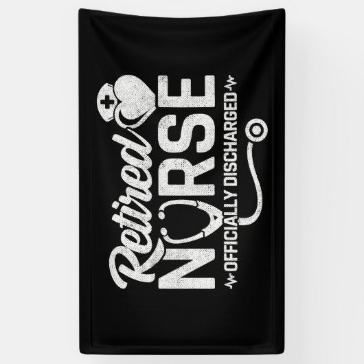 おもしろい退職したナース冗談の看護 横断幕 (縦)