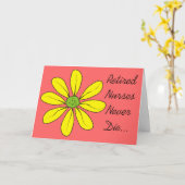 おもしろい退職したナース カード (黄色い花)