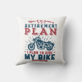 おもしろい退職したバイクもしくは自転車に乗る人退職計画マイバイク クッション (裏面)