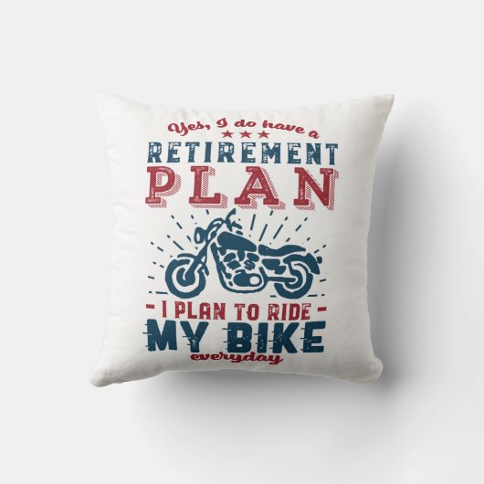 おもしろい退職したバイクもしくは自転車に乗る人退職計画マイバイク クッション (裏面)