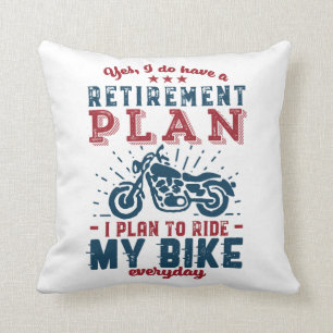 おもしろい退職したバイクもしくは自転車に乗る人退職計画マイバイク クッション