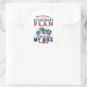 おもしろい退職したバイクもしくは自転車に乗る人退職計画マイバイク ラウンドシール (バッグ)