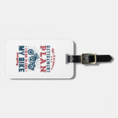 おもしろい退職したバイクもしくは自転車に乗る人退職計画マイバイク ラゲッジタグ (正面横)