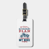 おもしろい退職したバイクもしくは自転車に乗る人退職計画マイバイク ラゲッジタグ (正面縦)