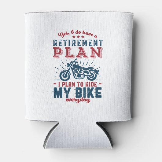 おもしろい退職したバイクもしくは自転車に乗る人退職計画マイバイク 缶クーラー (正面)