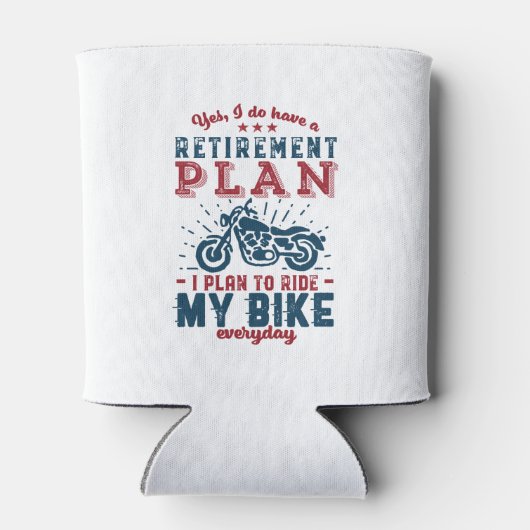 おもしろい退職したバイクもしくは自転車に乗る人退職計画マイバイク 缶クーラー (裏面)