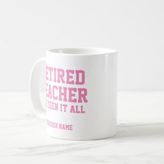 おもしろい退職したパーソナライズされた先生 コーヒーマグカップ (正面左)