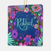 おもしろい退職したフローラピかわいらしンクハート セラミックオーナメント (左)