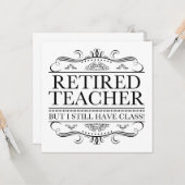 おもしろい退職した先生 カード (正面/裏面インサイチュ)