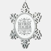 おもしろい退職した先生 スノーフレークピューターオーナメント (右)