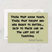 おもしろい退職した先生 ポストカード (正面/裏面)