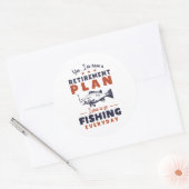 おもしろい退職した引用文退職計画行魚釣り ラウンドシール (封筒)