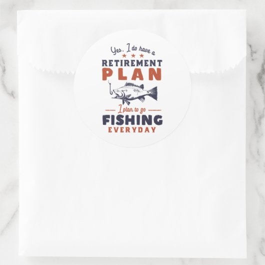 おもしろい退職した引用文退職計画行魚釣り ラウンドシール (バッグ)