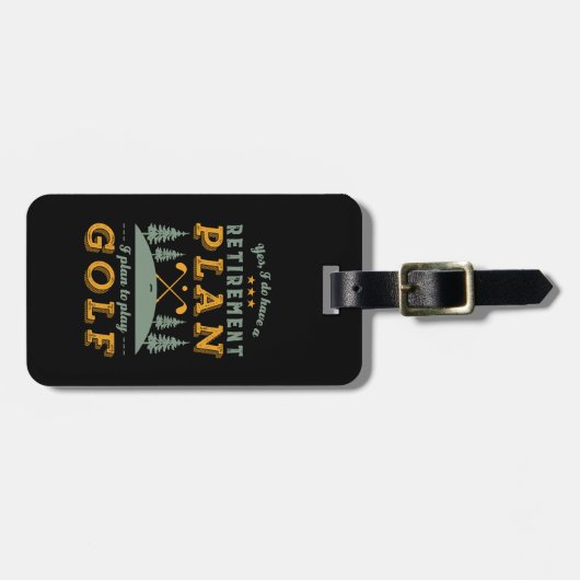 おもしろい退職した引用文退職計遊画ゴルフ ラゲッジタグ (正面横)