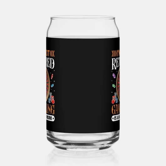 おもしろい退職した賭博のワードアート ガラス缶 (左)