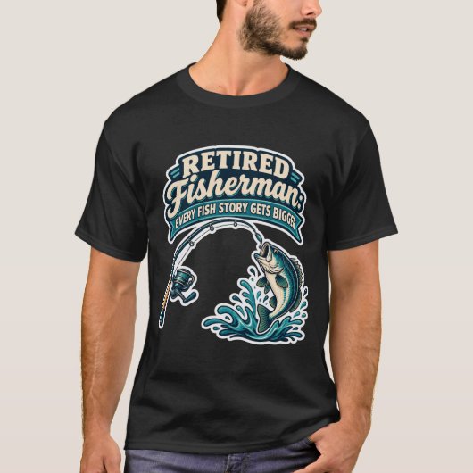 おもしろい退職した釣り人+釣り+ユーモア Tシャツ (正面)