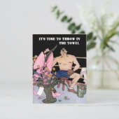 おもしろい退職パーティの招待状のタオル投げ 招待状 (スタンド正面)