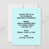 おもしろい退職パーティの招待状のタオル投げ 招待状 (裏面)