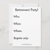 おもしろい退職パーティの招待状「斑点」 招待状 (裏面)